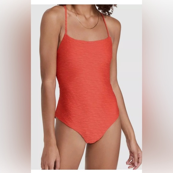 Mara Hoffman Olympia One-Piece Swimsuit – S – Poppy Red, Chic & Sustainable - Picture 2 of 7
